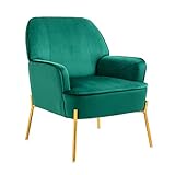 Modern Wohnzimmer Sessel Samt Lounge Sessel für Wohnzimmer und Schlafzimmer Sofa Stuhl bis 135 kg Grün