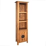 JUNZAI Badezimmer-Hochschrank, Badezimmer Möbel, Badschrank, Badezimmermöbel, Badhochschrank, Bad Schrank, Badezimmerschrank, Recyceltes Kiefernholz 48x32x170 cm