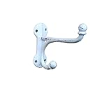 10 Stk Garderobenhaken weiss Gusseisen Doppelhaken Eisen Wandhaken 15x10x4cm Kleiderhaken Shabby Chic Vintage Nostalgie Gartengeräte Garten Outdoor Haken Eisenhaken Metallhaken Gaderobenhaken