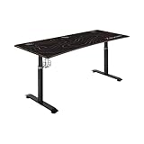 X Rocker Cougar XL Ultra Wide Aluminium Carbon Gaming Tisch - Höhenverstellbarer Schreibtisch mit Kabelmanagement - Computertisch 160,5 x 80 x 65-80 cm