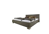 Maintal Polsterbett Lynes, 140 x 200 cm, Strukturstoff, 7-Zonen-Kaltschaum Matratze H2, taupe