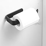 KURTIK Toilettenpapierhalter,Klopapierhalter Toilettenpapierhalter Gewebe Rolle Halter Kleiderbügel Matte Schwarz Bad Zubehör 304 Edelstahl Wandhalterung Papierhalter (Color : L)