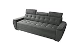 Robin Diana Sofa mit Schlaffunktion ohne Bettkasten 3 Verstellbare Kopfstützen Wohnzimmer-Sofa Schlafsofa Freistehende Couch Schlafcouch Wohnzimmermöbel Wohnlandschaft