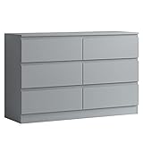 FWStyle AMZV-CRL6CMGRY Graue Kommode, Holzwerkstoff, 120.00 x 40.00 x 77.00_cm