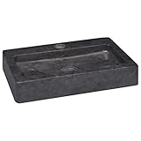 vidaXL Waschbecken Aufsatzwaschbecken Waschtisch Waschplatz Waschschale Handwaschbecken Naturstein Becken Badezimmer Schwarz 38x24x6,5cm Marmor