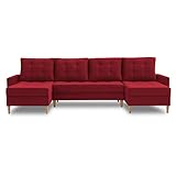 Ecksofa Lena U mit schlaffunktion und Bettkasten - U-förmig - Kronos Stoff - Modernes Design - Eckcouch in U-Form (Kronos 02)