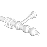 INTERDECO Gardinenstange in Weiß aus Metall/Kunststoff 28 mm Ø Classic Rondo, 120 cm