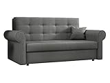 Mirjan24 Schlafsofa Viva Silver III mit Bettkasten, Bettsofa mit abgerundete Armlehnen, 3 Sitzer Polstersofa mit Schlaffunktion, Sofagarnitur inkl. Kissen, Sofa, Wohnlandschaft (Mono 246)