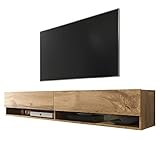 Selsey Wander – TV-Lowboard in Wotan Eiche Holzoptik hängend/stehend mit LED 180cm