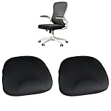 TSQZE Stretch Stuhlhussen Bezug Husse Stuhlbezug Elastische Bürostuhl Kissenbezug, Waschbar Elastisch Sitzbezug Für Bürostühle Esszimmerstühle Bar Hochzeitsfeier Dekor (Black-2PCS)