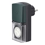 Hama Mechanische Zeitschaltuhr Mini für außen, 30 Minuten, IP44, Schwarz/Grün