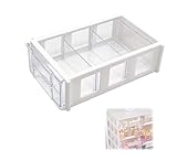 Stapelbare Schubladenschrank Schubladenboxen Schubladen Organizer- Mini Truhe mit Schublade Kosmetik Organiser Kleiner Kunststoff Aufbewahrungsschrank für Küchenschrank Badezimmer, Weiße, 1 Stück