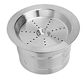 Fdit Wiederverwendbarer Kaffeepadfilter, Lebensmittelechter Edelstahl, Nachfüllbarer Kaffeefilterbecher, Integriertes Netzsieb aus Edelstahl