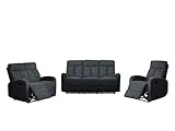 Mirjan24 Relaxsofa Encanto 3 2 1, Sofagarnitur, Relaxsofas + Relaxsessel, Funktionsofa, Funktioncouch, Komfortsofa mit Relax-Funktion, Liegefunktion, Wohnlandschaft (103-32 (grau))