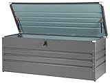 Beliani Große Metall-Gartentruhe 600 l grau Kissenbox Auflagenbox für die Terrasse wasserdicht Aufbewahrungsbox Gartenbox Cebrosa