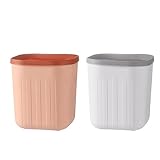 EYCIYC 2 Stück Kleine Mülltonne, Wohnzimmer, Büro, Kunststoff-mülleimer, Mini-abfallkorb, Mülltonne Für Couchtisch, Schreibtisch Und Schminktisch(Size:12 * 14.5cm,Color:F)