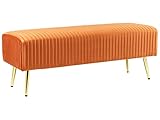 Beliani Bank Sitzhocker aus Samtstoff in Orange Elegantes Design Paterson