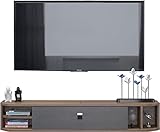 Schwebende Medienkonsole, Wandmontierter TV-Ständer, TV-Schrank-Set-Top-Box, Walnussfarbe/120 cm