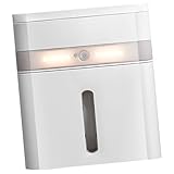 Warmhm 1 Stück Tissue Box Toilettenpapierhalter LED Stand Multifunktions Tissue Aufbewahrungsbox Toilettenpapierhalter Nachtlicht Wand Tissue Box Halter Weiß Toilettenpapier