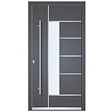 Haustür Welthaus WH75 Standard Aluminium mit Kunststoff LA40 Dortmund Tür 1100x2100mm DIN Links Farbe aussen anthrazit 7016 Innen weiß außengriff BGR1400 innendrucker M45 Zylinder 5 Schlüßel