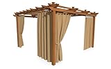 HOME DEKO Terrassenvorhang, Wasserdichter Gartenvorhang für Terrasse, Balkon, Pergola & Pavillon, Schlaufen mit Klettverschluss, Schutz vor Sonne, Regen & Wind, Beige, 240 x 155 cm, 4 Stück