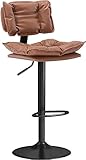 SHAWLA Barhocker Thekenhocker Kunstleder-Barhocker, drehbar mit Rückenlehnen und Beinen, verstellbare Theken-Barhocker für Frühstücksbar, Küche und Zuhause, moderner Bar-Thekenstuhl, braun, 75 cm