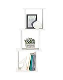 Danya B. Wandregal aus MDF-Holz, 3 Würfel, schwebend, dekorativ, mit Kanten, horizontal oder vertikal (weiß)