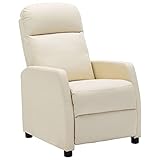 Leepesx Sessel, Relaxsessel, Kinosessel, Stressless Sessel, Gaming Sessel, Ohrensessel, TV Sessel, Lounge Sessel, Sessel Modern, CremeWeiß Kunstleder