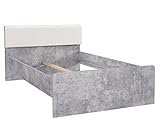 expendio Jugendbett Coburg 8 Betonoptik weiß 120x200 cm Kinderbett Singlebett Bett Jugendzimmer Kinderzimmer