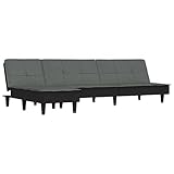 vidaXL Schlafsofa in L-Form Dunkelgrau 255x140x70 cm Stoff