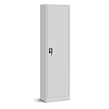 Aktenschrank Büroschrank Metallschrank Lagerschrank 4 Fachböden Flügeltür Drehgriff Pulverbeschichtung Metall 185 cm x 45 cm x 40 cm (Grau)