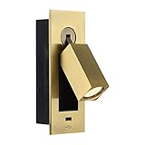 OUSIKA Moderne Lesewand-Einbauleuchte, leichte Luxus-Kopfteil-Wandleuchte in Gold, links und rechts um 350 ° drehbare Wandstrahler, Nachtleseleuchte, for Schlafzimmer, Arbeitszimmer, Büro Lampe