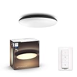 Philips Hue White Amb. LED-Deckenleuchte Cher inkl. Dimmschalter, schwarz, dimmbar, alle Weißschattierungen, steuerbar via App, kompatibel mit Amazon Alexa (Echo, Echo Dot), 1 Stück (1er Pack)