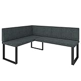 Eckbank Akiko Metal - Eckbankgruppe für Ihrem Esszimmer, Küche modern, Sitzecke, Essecke. Perfekt für Küche, Büro und Rezeption. Solide und Starke Verarbeitung. (INARI 96, 128x168cm Links)