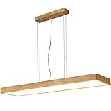 JMWYH Kronleuchter, Lampe, moderner LED-Kronleuchter, Holztisch-Kronleuchter, dimmbarer Kronleuchter, Deckenleuchte, höhenverstellbar, Wohnzimmer, Esszimmer, Büro, 56 W (stufenloses Dimm