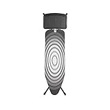 Brabantia - Bügelbrett B - für Dampferzeuger - Extra großer Metallständer - Höhenverstellbar - Solider Vierfußrahmen - Leicht versetzbar - Geräte bis zu 40 x 22 cm - Titan Oval - 124 x 38 cm