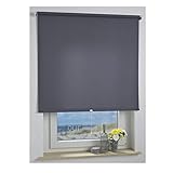 ourdeco® Rollo, Spring-, Schnapprollo/Stoffbreite: 98 x Auszugslänge: 180 cm Streifen dunkelgrau/Dekor, Tageslicht, lichtdurchlässig