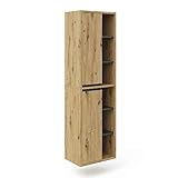 Vicco Badschrank Viola Hängeschrank Hochschrank Türen Badezimmerschrank Badregal (Anthrazit-Eiche)