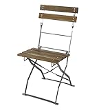 Mojawo Biergarten Klappsessel Stuhl Gartenstuhl Klappstuhl Akazienholz Stahl pulverbeschichtet 53,5x47x84cm