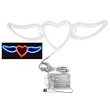 Sempoda Herzförmiges Neonschild, LED-Neonlicht für Wanddekoration, Batteriebetrieben/USB-betrieben, Herz-Neonlicht-Kunst, Dekorativ für Zimmer, Schlauch, Bar, Freizeit, Hochzeit, Party-Dekoration(#3)