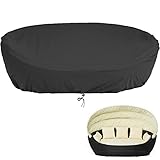 COBOAQG Sonneninsel Schutzhülle Oval,Abdeckung Sonneninsel für den Außenbereich, Wasserdicht, UV- und wetterbeständig,abdeckhaube für sonneninsel reiß- und lichtbeständig (Schwarz,235x150x85/45 cm)