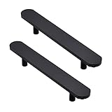 moaupr 2 Stück Schrankknöpfe Türknöpfe für Kinder Möbelgriffe Aluminiumlegierung SchubladeKnauf für Schränke,Innentüren,Wohnzimmer,Rundkopf-Design,schwarz Hole distance 128mm