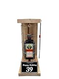 Jägermeister Geschenke 39 Geburtstag Mann und Frau - Eiserne Reserve Gitterkäfig incl. Säge - Schnaps Geschenke Alkohol lustig für Männer und Frauen Text s/w 39 Happy Birthday