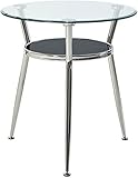 CAZARU Beistelltisch, Couchtische, runder Esstisch aus Glas, Küchentisch aus gehärtetem Glas, Kleiner moderner Esszimmertisch für 2–3 Personen mit Metallbeinen, Couchtisch für Wohnzimmer,
