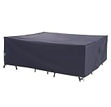 F&J Outdoors Abdeckhauben für Möbelsets, Robust Schutzhülle für Garten Möbelsets Schnittsofas Wasserdicht Schneeschutz UV Beständige Umweltfreundlicher Stoff Plane Wind und Wetterfest, 320x210x80cm