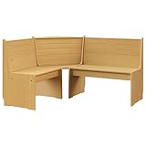 INLIFE Eckbank 151 cm Massivholz Kiefer Honigbraun