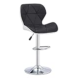 HWSY Drehbare Esszimmerstuhlstange mit Rückenlehne Bequeme Schwammpolster-Barhocker, Hebeverstellung 60-80 cm, Belastung 200 kg (Farbe: Schwarz) Interesting