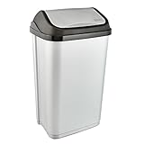 keeeper Mülleimer mit Schwingdeckel, 50 l, Swantje, Silber