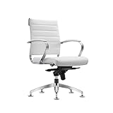 Sedero Konferenzstuhl Cádiz - Chromgestell - mit vielen ergonomischen Funktionen (Leder, Weiß)