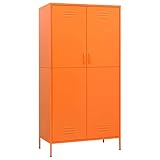 Tidyard Kleiderschrank Garderobenschrank Dielenschrank Schlafzimmerschrank Stahlschrank Lagerschrank Mehrzweckschrank Schrank 90 x 50 x 180 cm (B x T x H) Mit 4 höhenverstellbaren Regalfächern Stahl